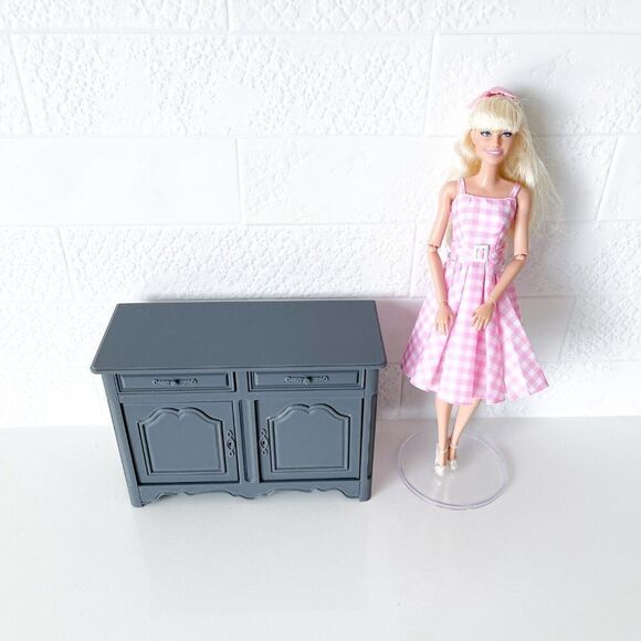 Barbie Miniature Dollhouse Gray French Cabinet Sideboard 1:6 Scale 3D Printed - Picture 5 of 5